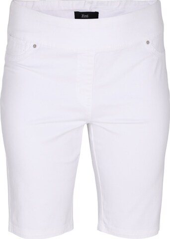 Zizzi Slimfit Spodnie 'MEI' w kolorze biały: przód
