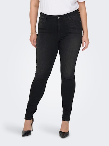 ONLY Carmakoma Skinny Jeans 'WILLY' in Zwart: voorkant