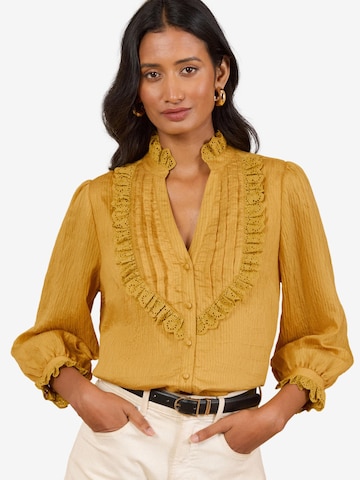Camicia da donna di love & roses in giallo: frontale