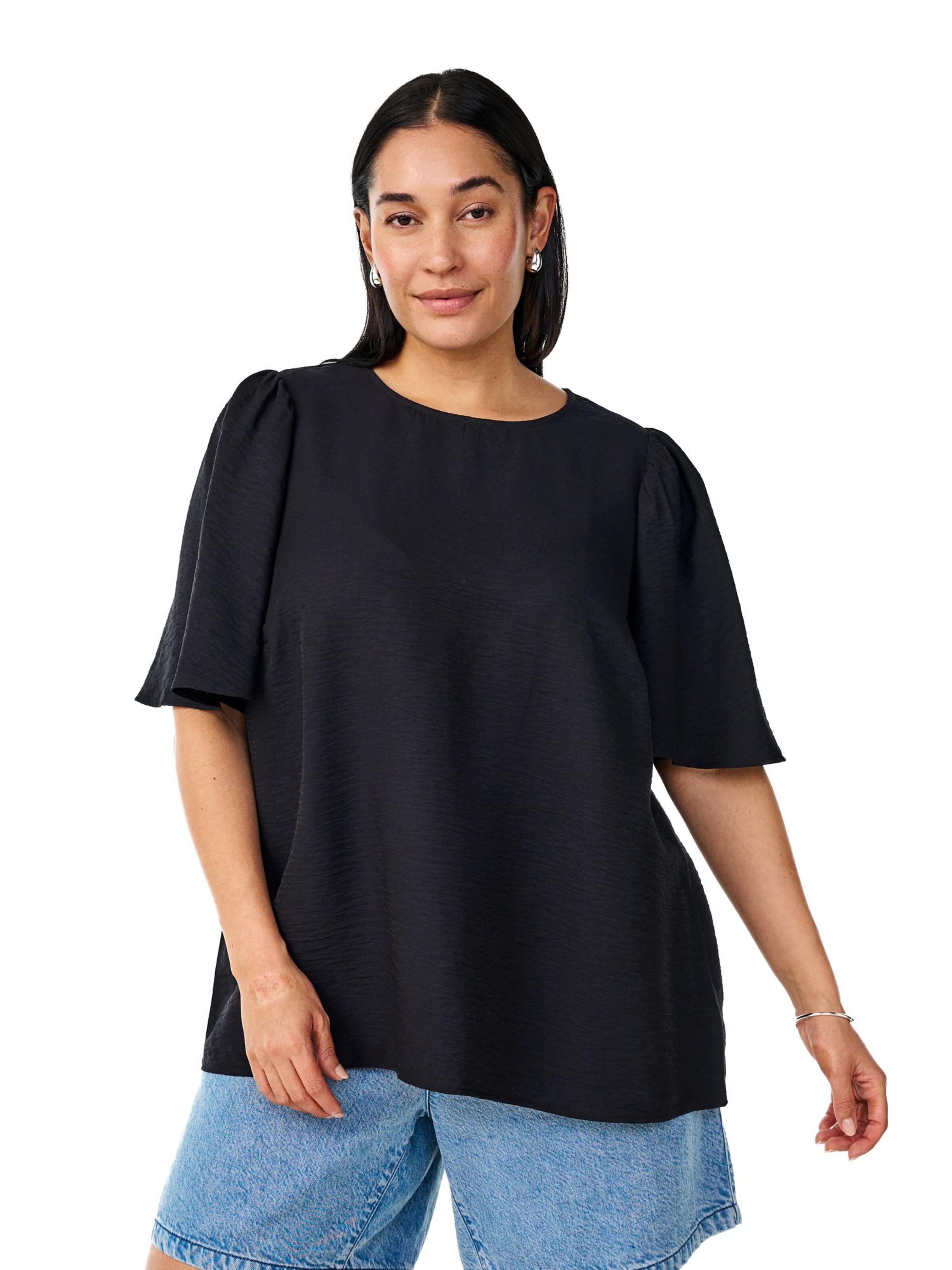 Zizzi Bluse 'Caerina' in Schwarz