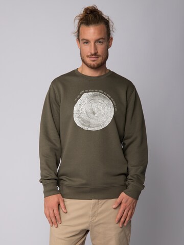 Sweat-shirt ' Baumscheibe ' Watapparel en vert : devant