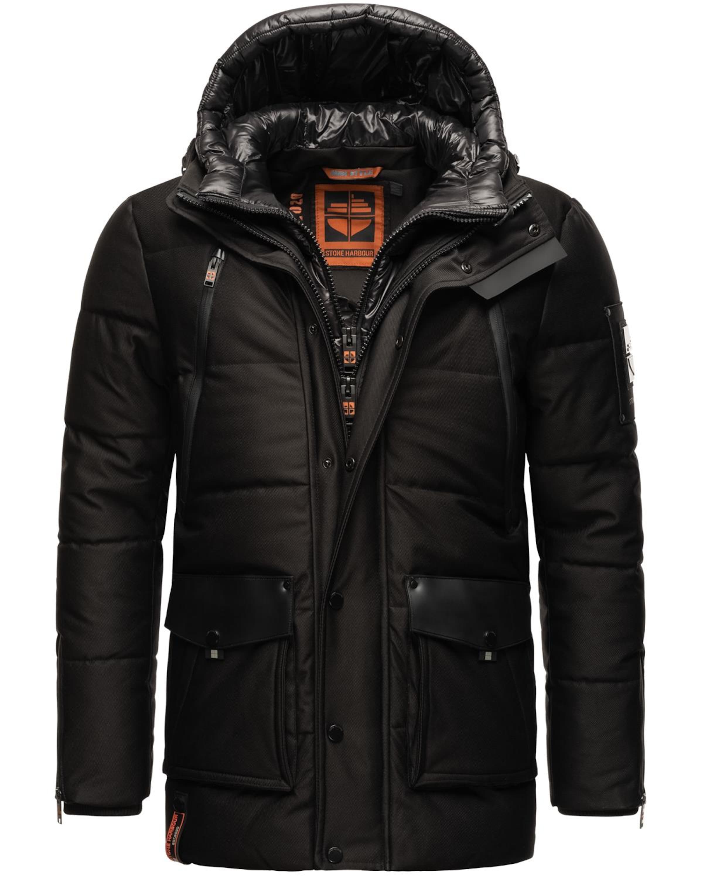 STONE HARBOUR Winter jacket 'Mitjaa' in Black: front