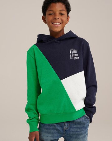 WE Fashion Sweatshirt in Groen: voorkant