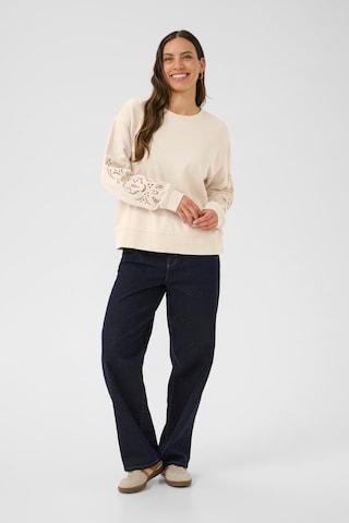 Cream Sweatshirt 'Josie' in Beige