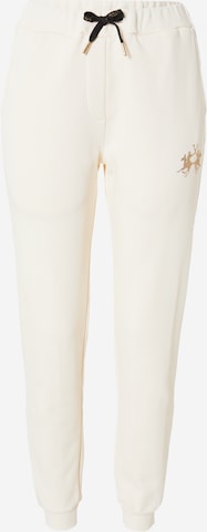 La Martina Tapered Pants in Beige: front