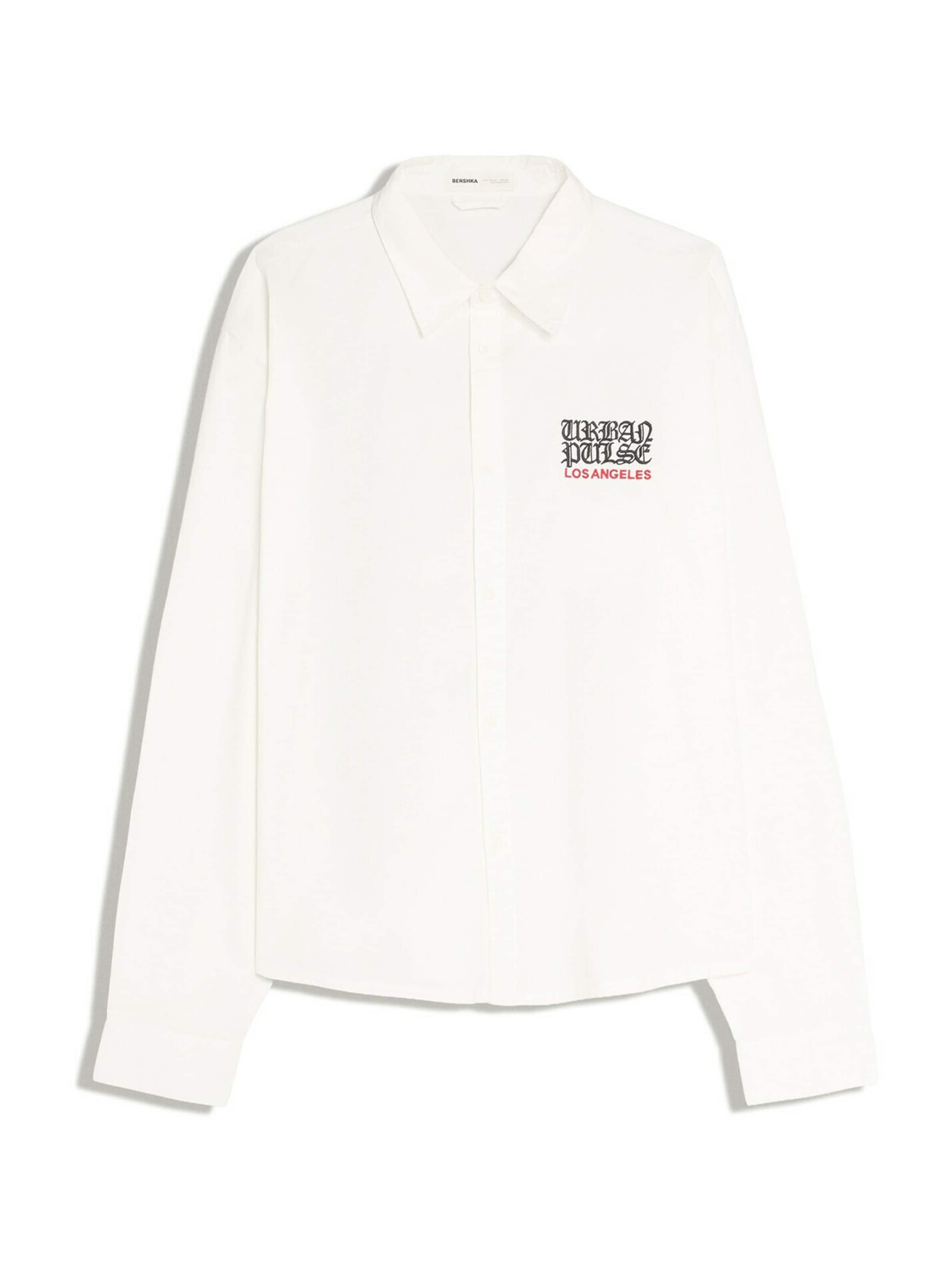 Comfort fit Camicia di Bershka in bianco: frontale