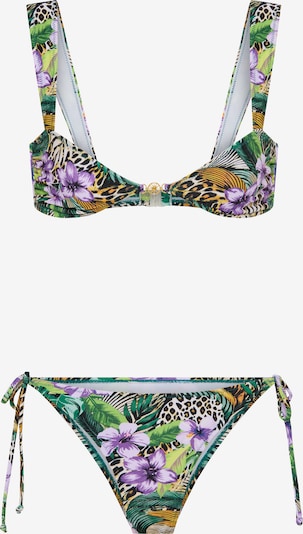 LSCN by LASCANA Bikini veličine XS u karamela / tamno zelena / ljubičasta / lavanda, Pregled proizvoda