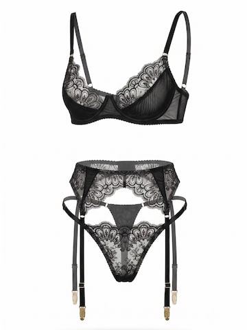 Orchibelle Underwear Sets 'Carmela' in Black: front