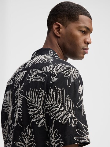 STRELLSON Regular fit Button Up Shirt 'Clint' in Black