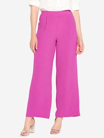 LolaLiza Wide leg Pleat-Front Pants in Pink: front