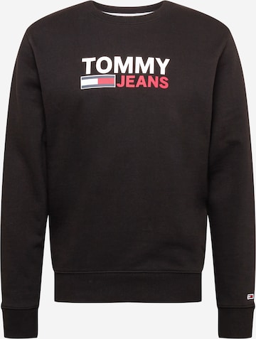 Tommy Jeans Sweatshirt in Zwart: voorkant