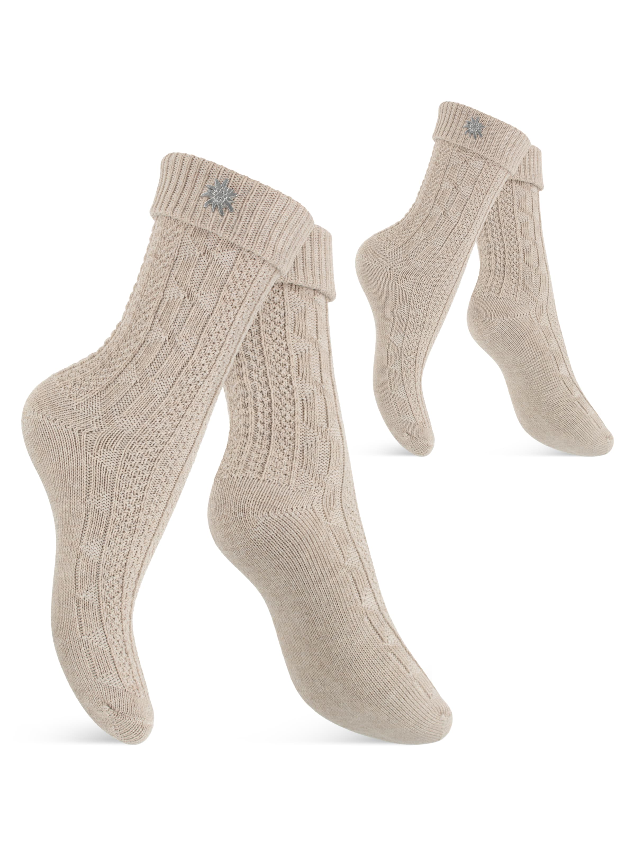 celodoro Trachtensocken 'Tradition'‌‌‌‌‌ in Beige: Vorderseite