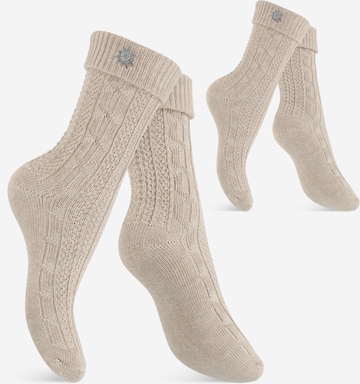 celodoro Trachtensocken 'Tradition' in Beige: Vorderseite