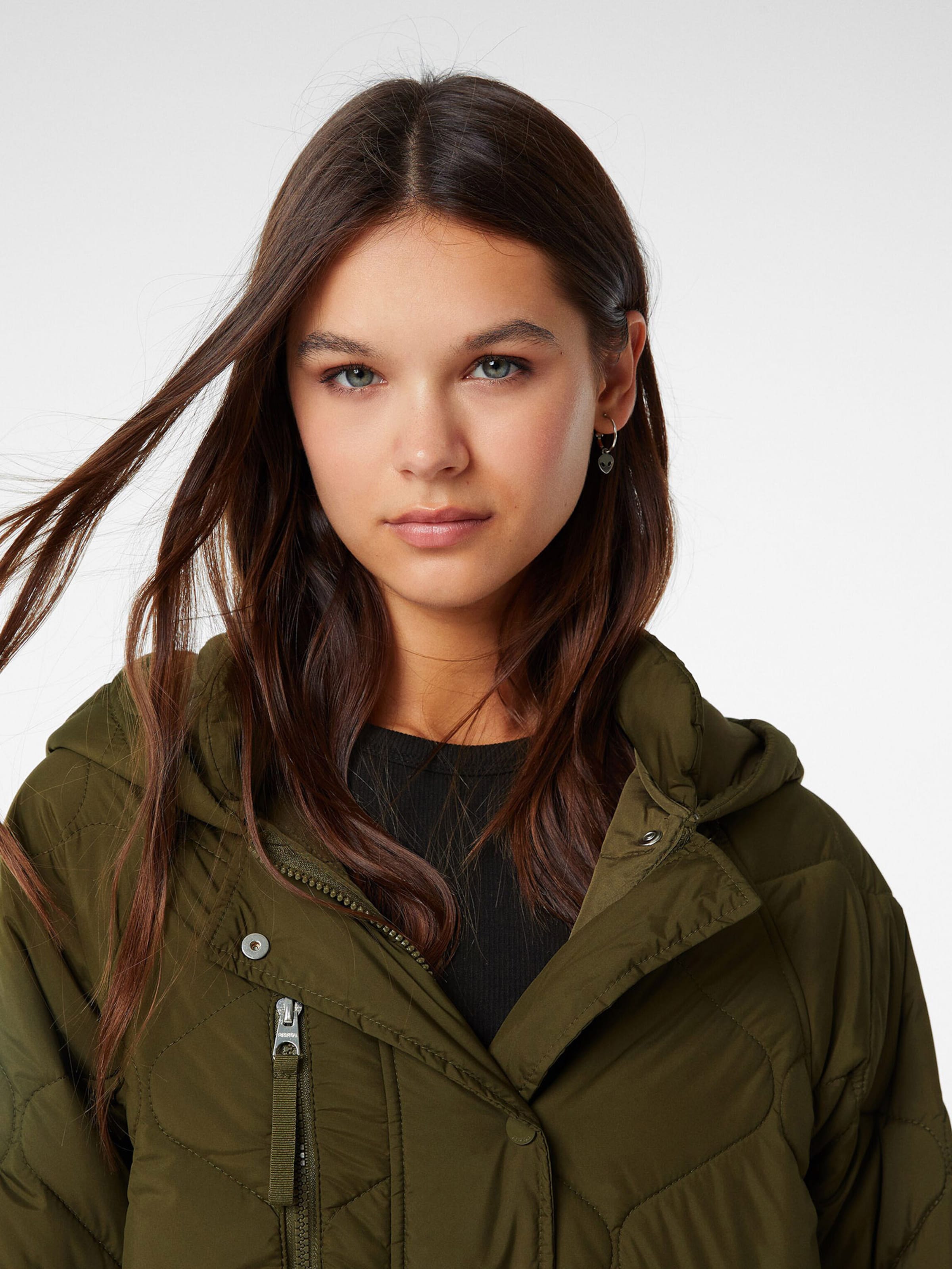Bershka green coat sales