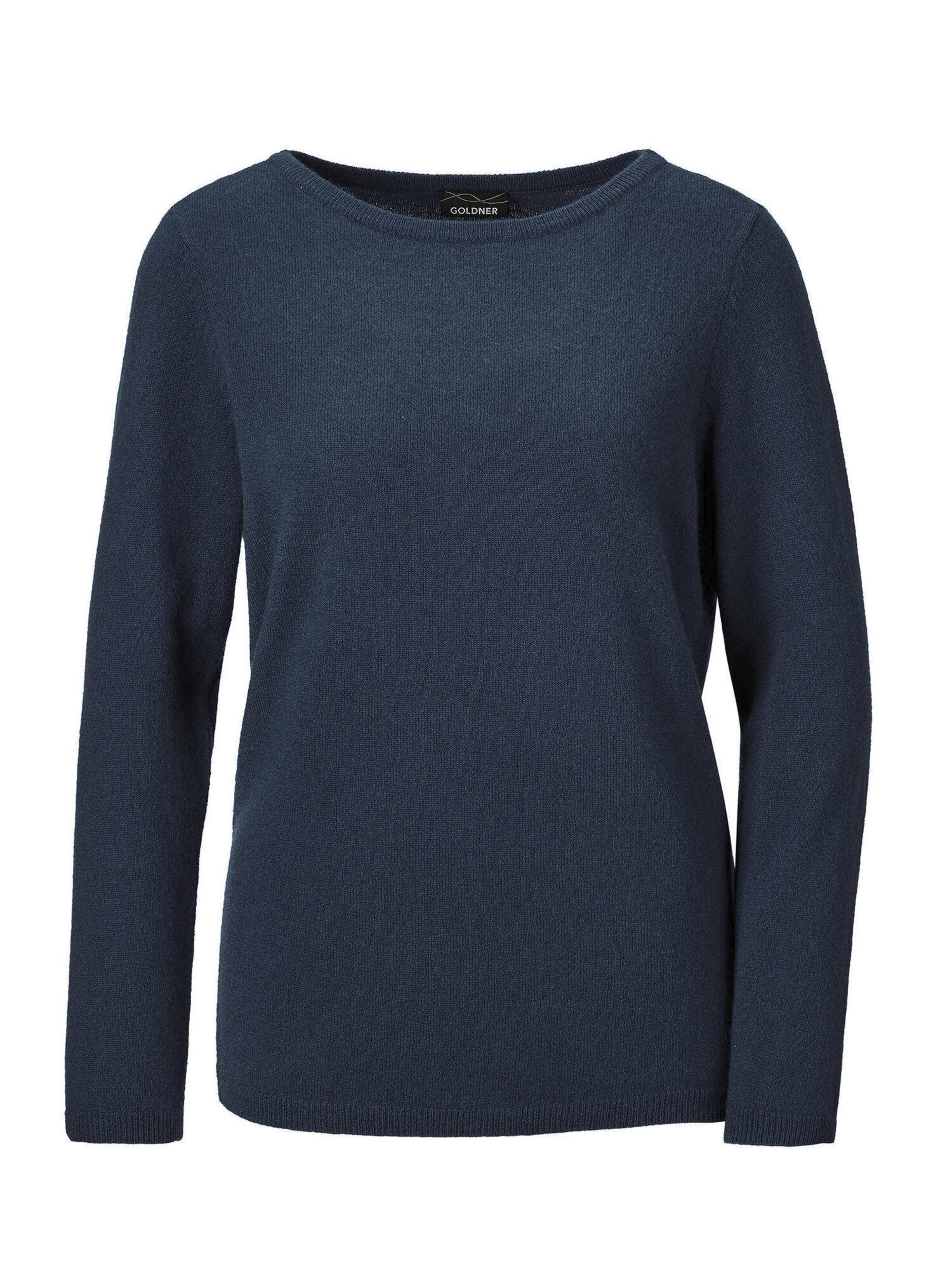 Goldner Pullover in Blau: Vorderseite