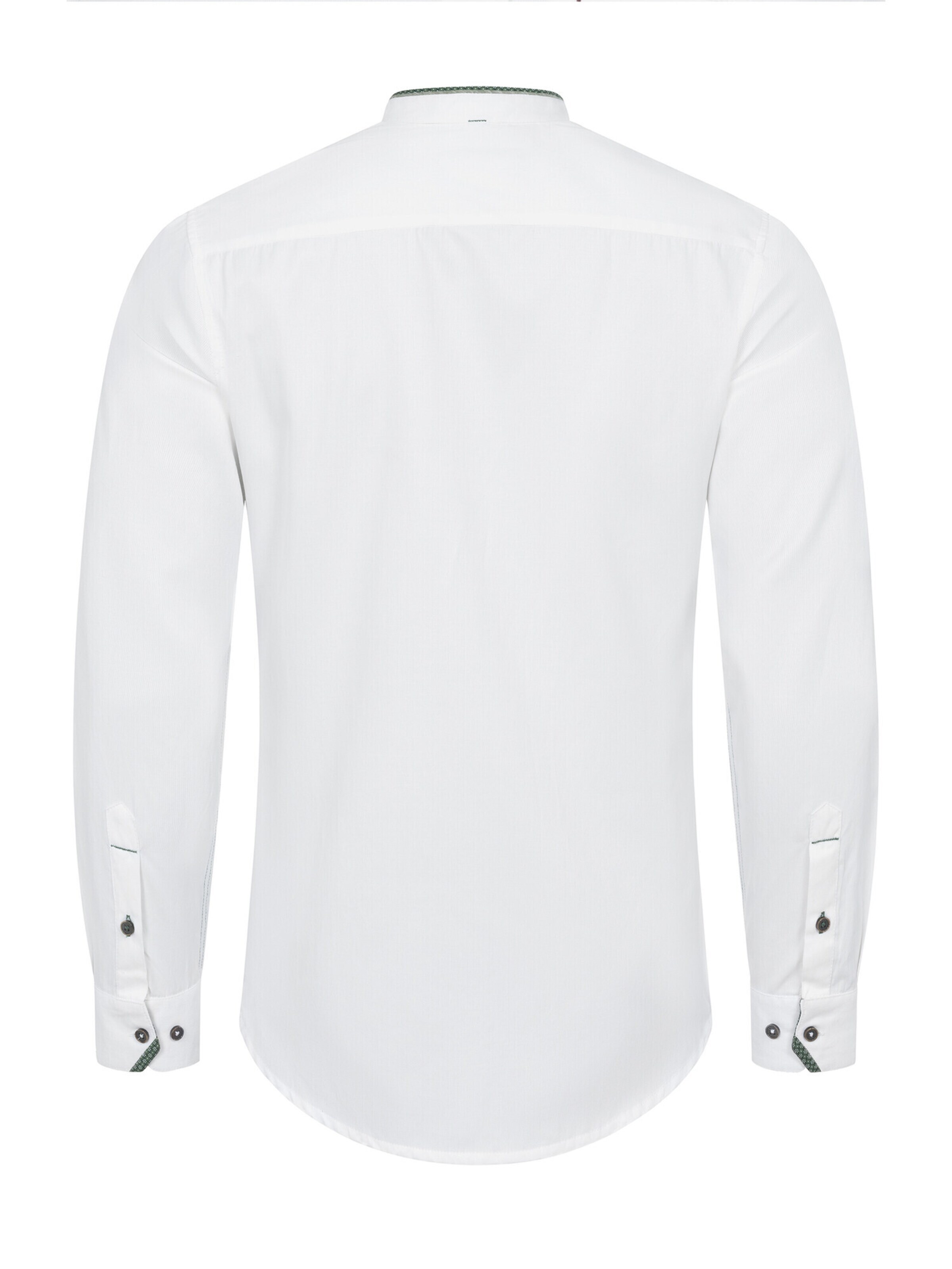 Trachtenhof Nübler Regular fit Traditional Button Up Shirt 'Trachtenhemd Otto' in White