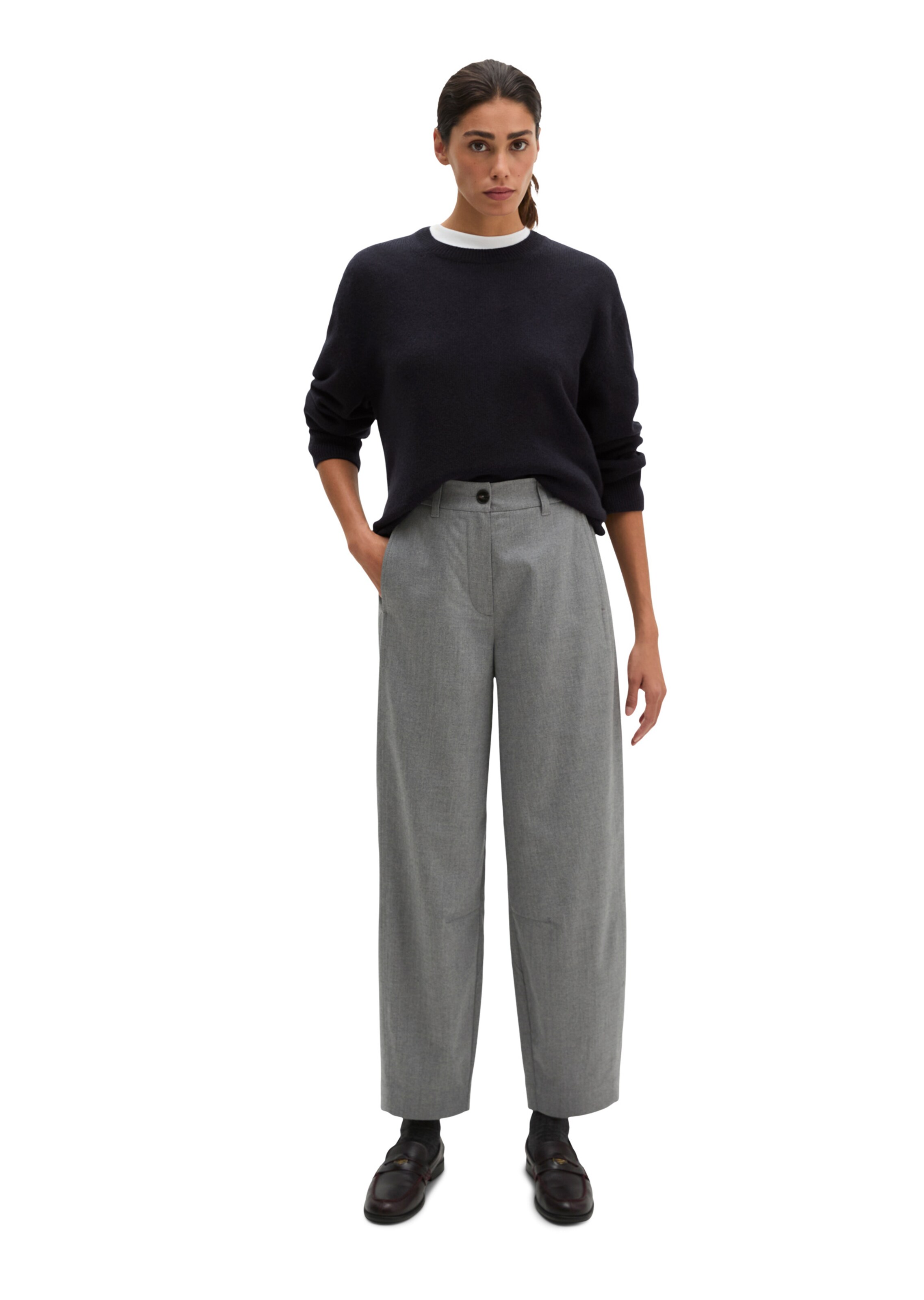 Marc O'Polo Barrel Hose 'Minu' in Grau