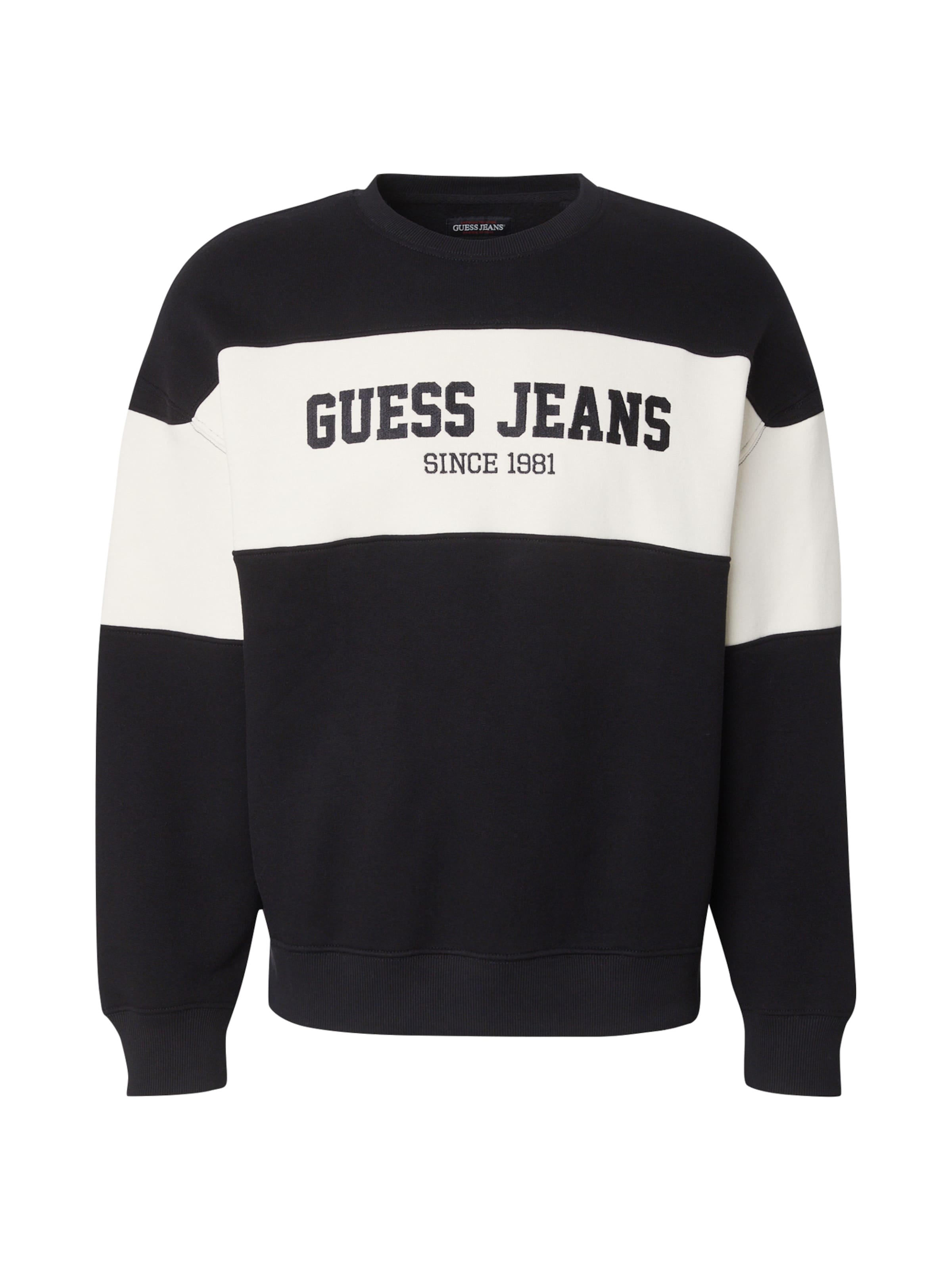 GUESS JEANS Sweatshirt 'Horizont' i svart: framsida