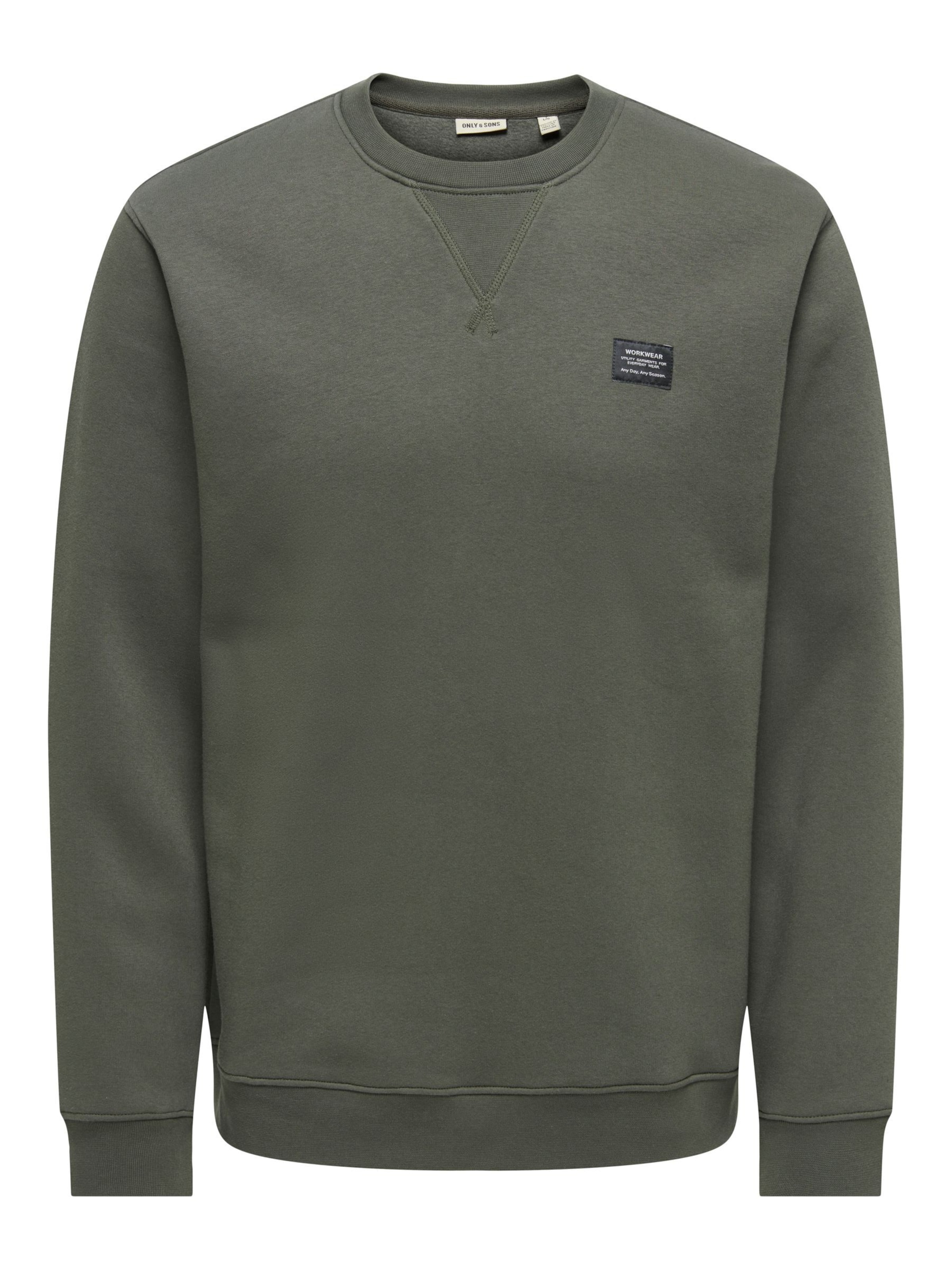 Only & Sons Sweatshirt 'ONSDawson' in L in de kleur Groen, Productweergave