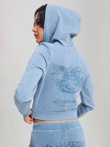 Ed Hardy Tepláková bunda 'Stay True' - Modrá