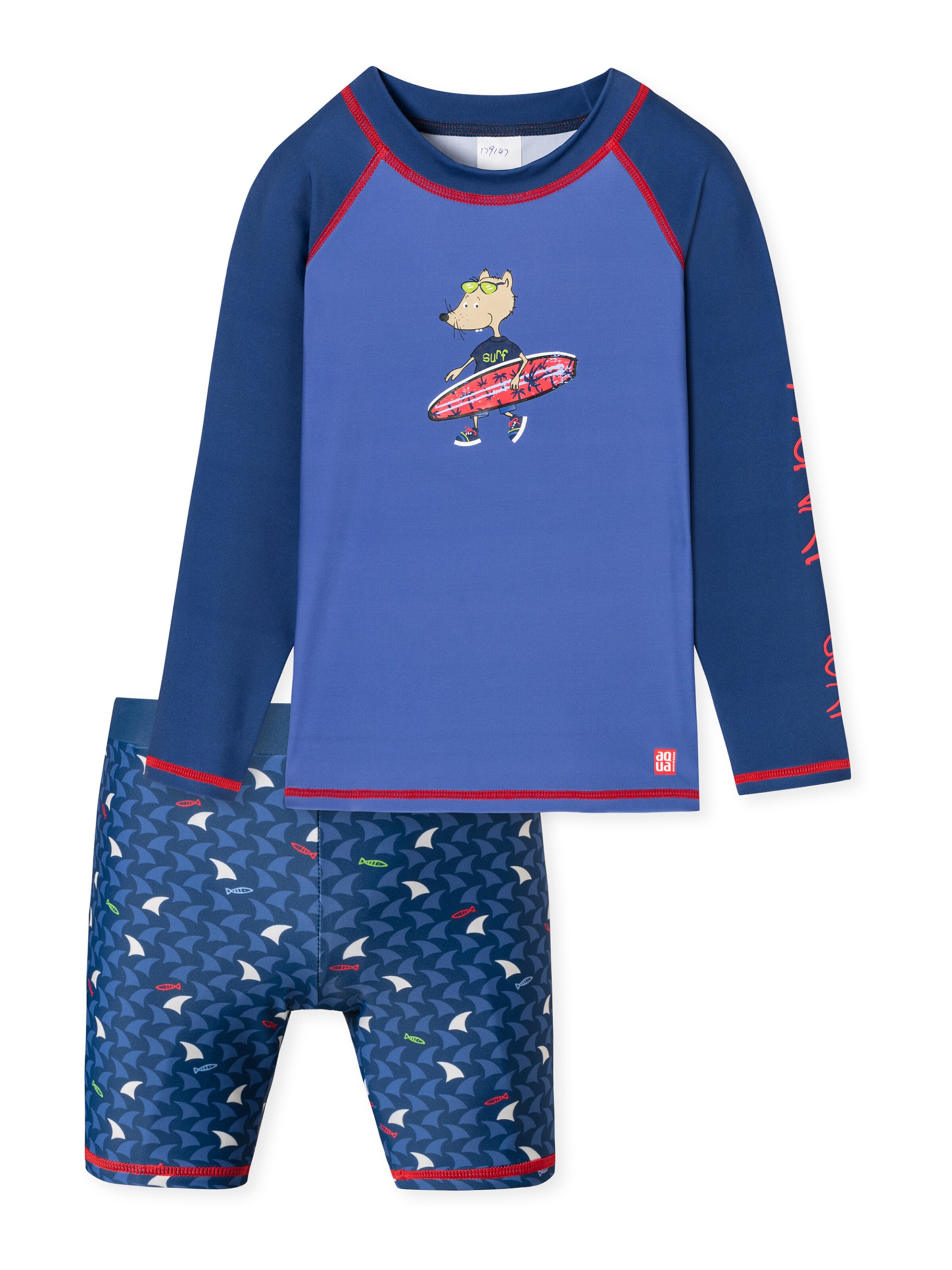 SCHIESSER Bade-Set 'Aqua' in Blau: Vorderseite