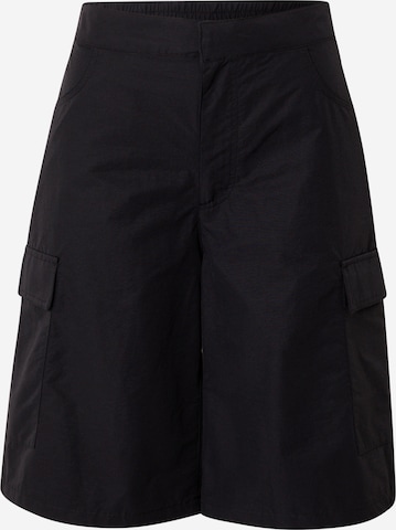 WEEKDAY Cargo trousers in Black: front