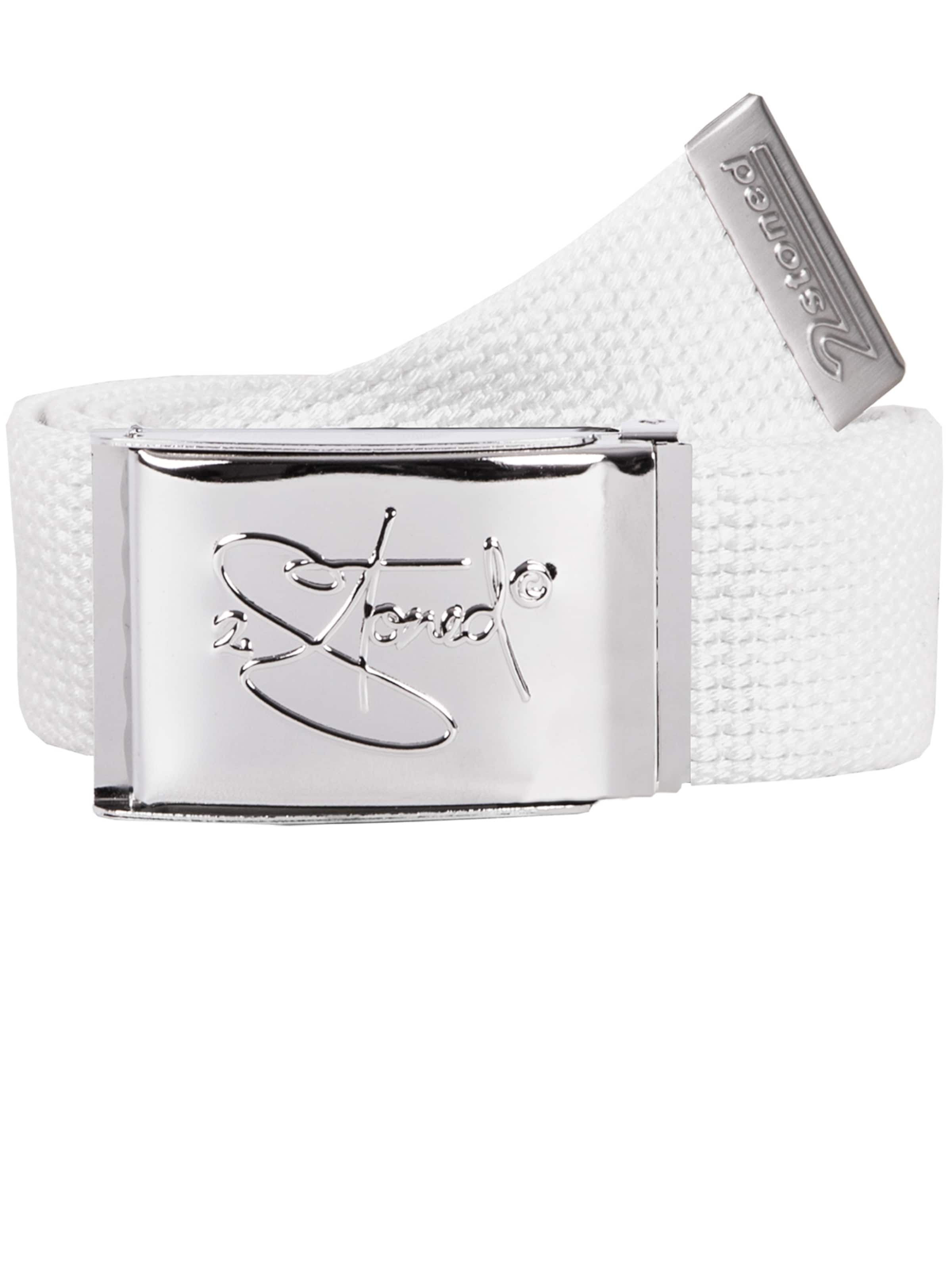 2Stoned Belt 'Classic Chrom Bottle-Opener' in White: front