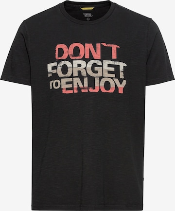 CAMEL ACTIVE T-Shirt mit Print aus nachhaltiger Baumwolle in Schwarz: Vorderseite