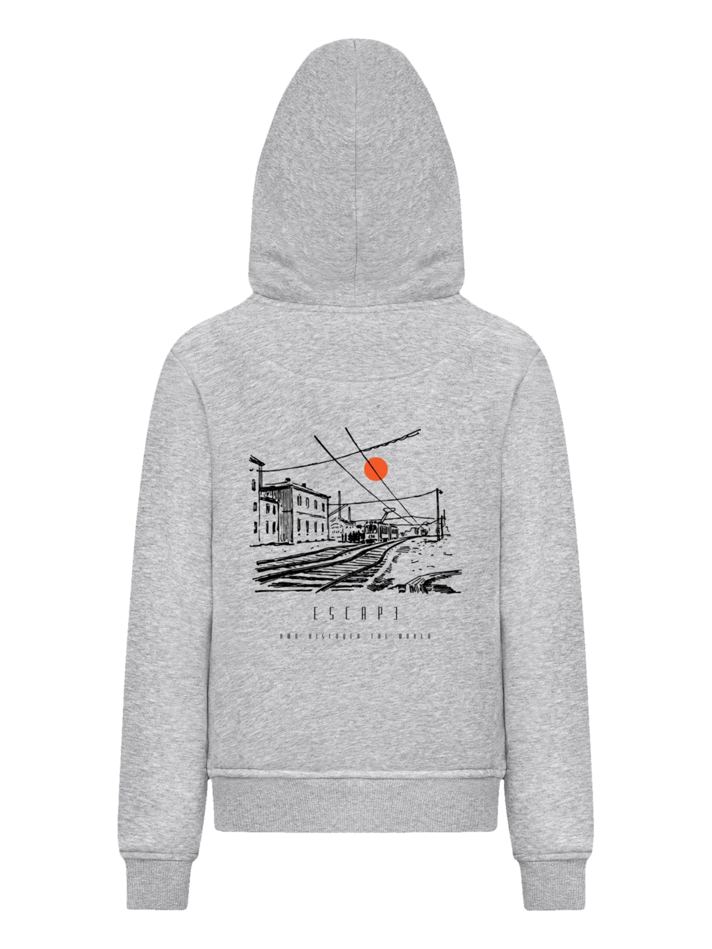 Sweat-shirt 'Escape Discover the World Town Train Station' F4NT4STIC en gris