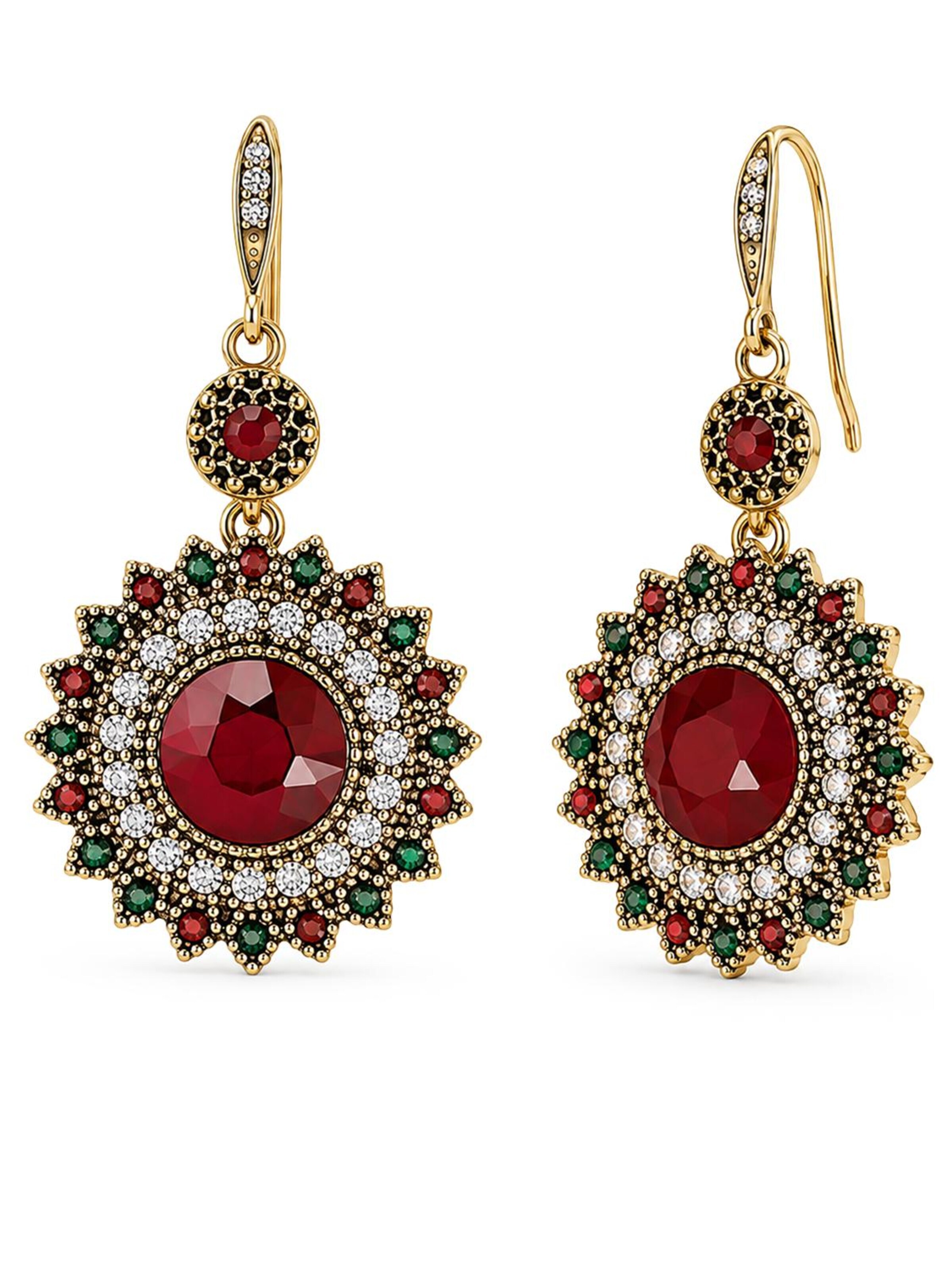 Alster Herz Oorbellen 'ORIENTA' in One Size in de kleur Rood, Productweergave