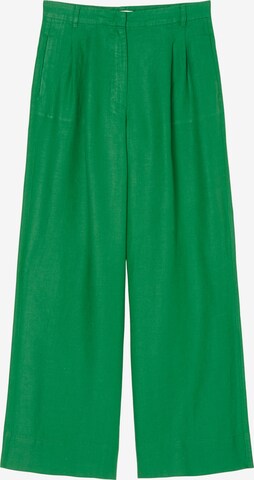 Marc O'Polo Wide leg Pleat-Front Pants in Green: front