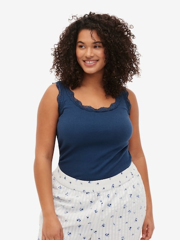 Zizzi - Top 'Liv' em azul: frente