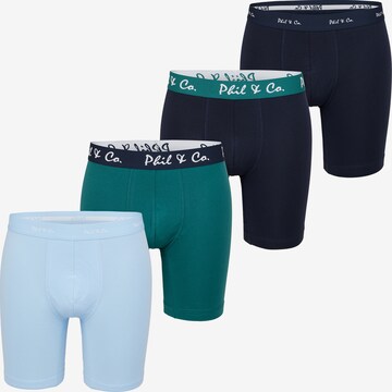 Phil & Co. Berlin Boxershorts ' Long Boxer ' in Blauw: voorkant