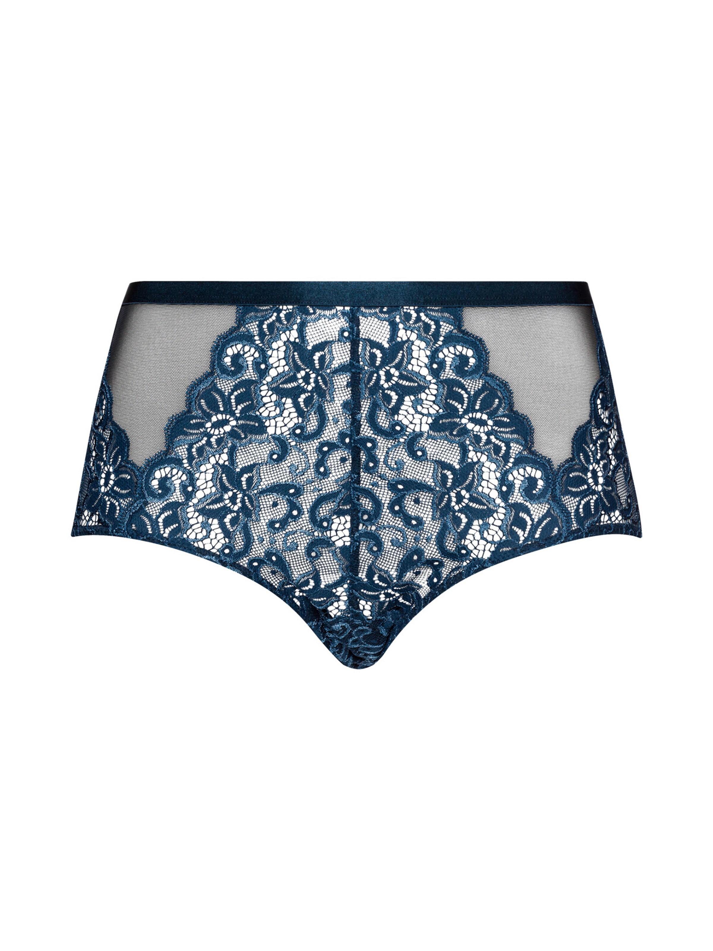 Hanro Slip ' Marlene ' in Blue: front