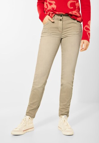 CECIL Slimfit Jeans in Bruin: voorkant