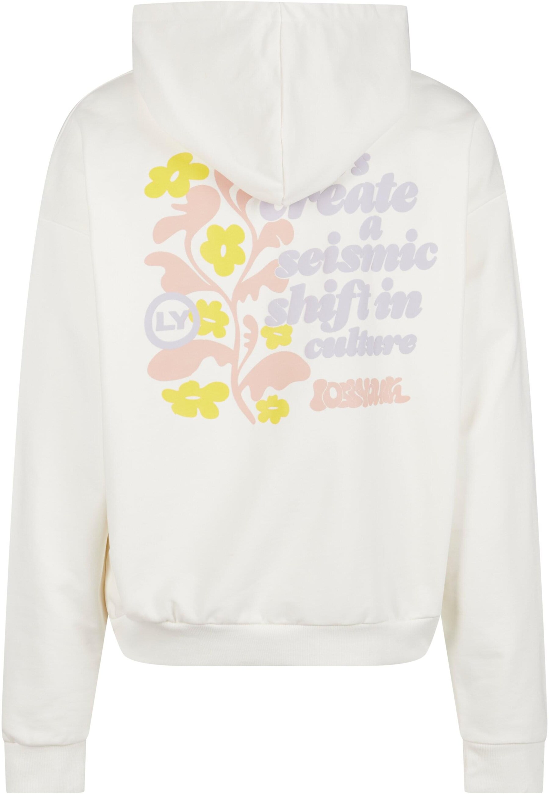 Lost Youth Sweatshirt 'Flowers' in White