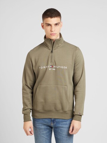 Sweat-shirt TOMMY HILFIGER en vert : devant