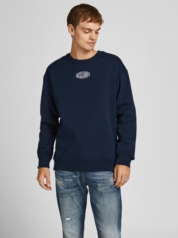 JACK & JONES Sweatshirt 'World' in Blauw: voorkant