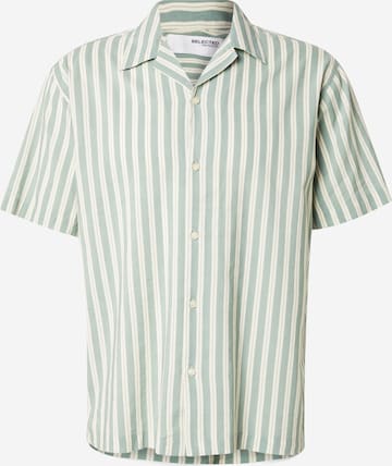 Chemise 'SLHRLXAIR' SELECTED en vert : devant