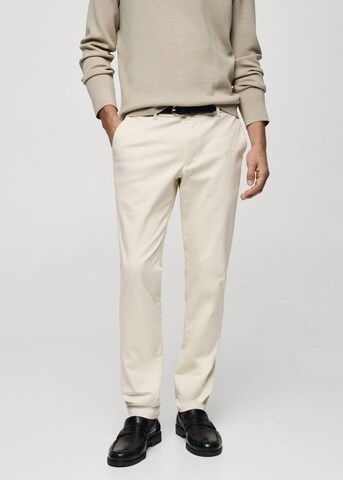 MANGO MAN Slimfit Hose 'Barna' in Beige: Vorderseite
