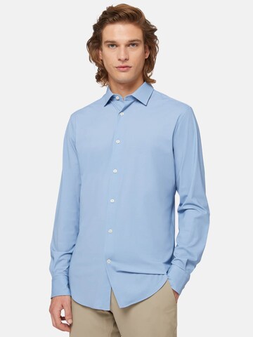 Coupe slim Chemise business Boggi Milano en bleu : devant