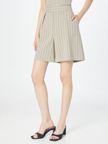 Gestuz Loose fit Pleat-front trousers 'Blair' in Beige: front