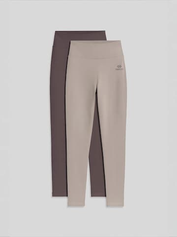 Tommy Life - Skinny Leggings 'Gamaschen' em cinzento: frente