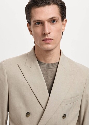 MANGO MAN Slim fit Suit Jacket 'Monaco-I' in Beige