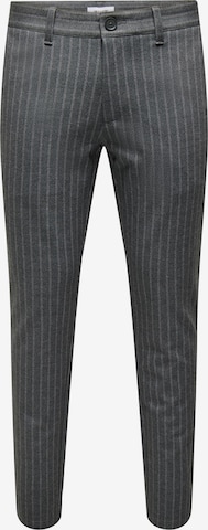 Coupe slim Pantalon chino 'MARK' Only & Sons en gris : devant