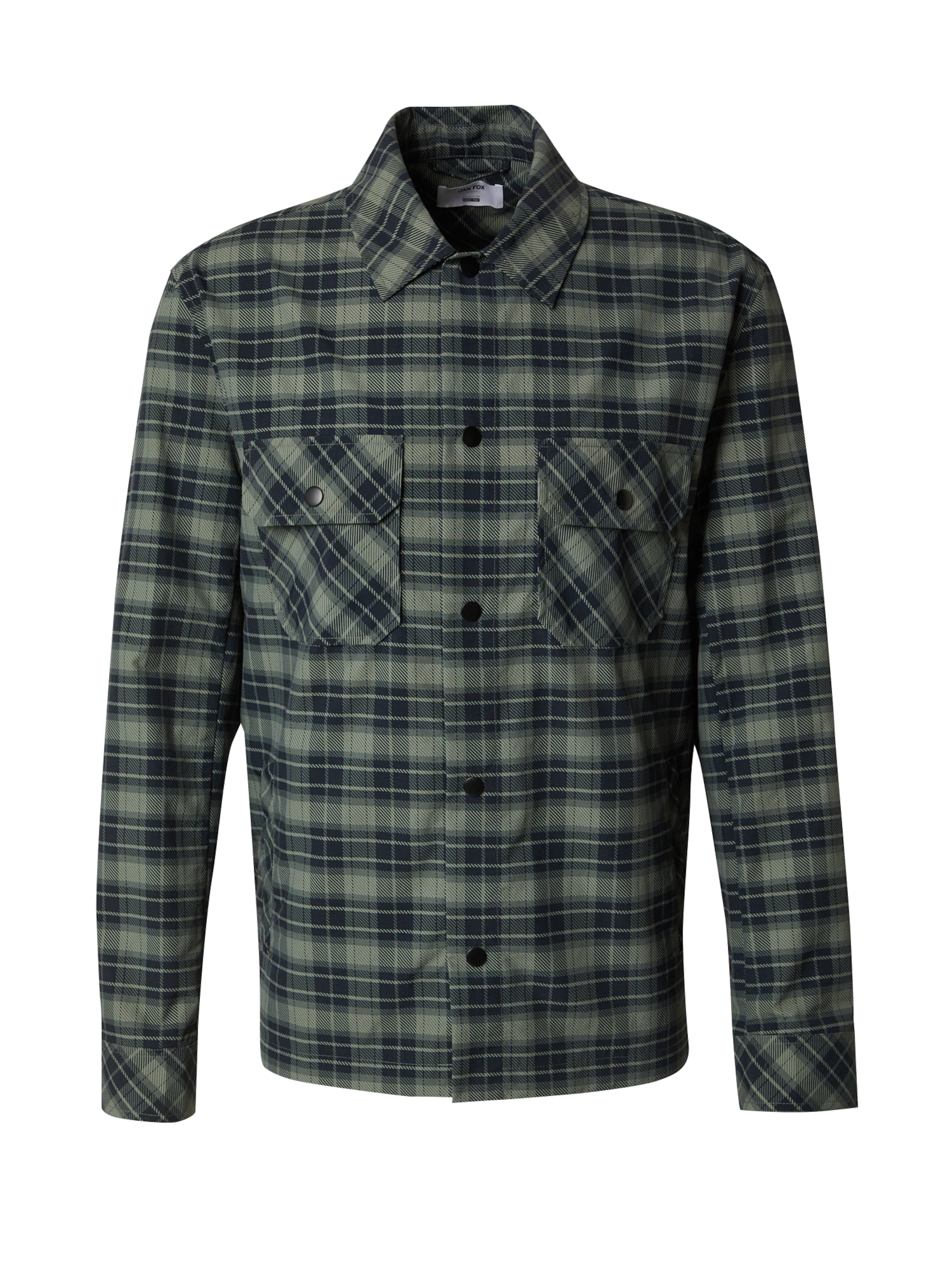 DAN FOX APPAREL Srajca 'Koray' | zelena / temno zelena / črna barva, Prikaz izdelka