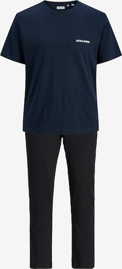 Ilga pižama 'JACEVEREST' iš JACK & JONES, spalva – tamsiai mėlyna / juoda / balta, Prekių apžvalga