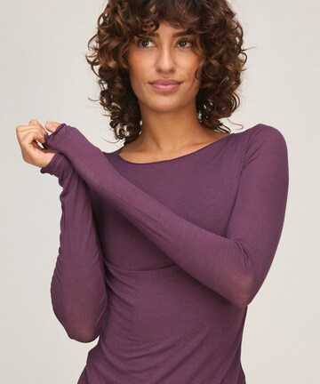 Hunkemöller Shirt ' Boatneck with Cashmere' in Lila