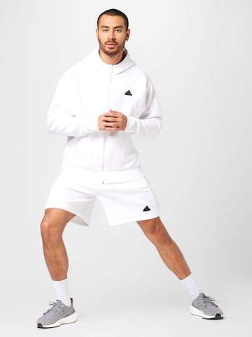 ADIDAS SPORTSWEAR Loose fit Workout Pants 'Z.N.E. Premium' in White