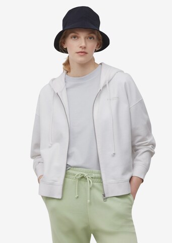 Marc O'Polo Zip-Up Hoodie in White: front